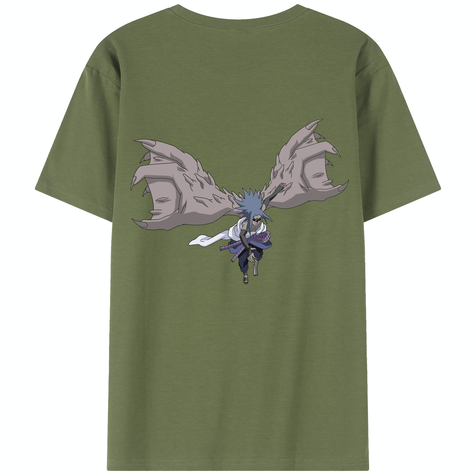 （画像用） NARUTO -ナルト- うちは サスケ Uchiha Sasuke 綿100％半袖Tシャツ（背面プリント）